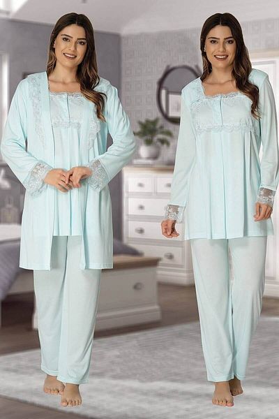 by İGP Set de pijamale de maternitate pentru femeie Effortt, albastru