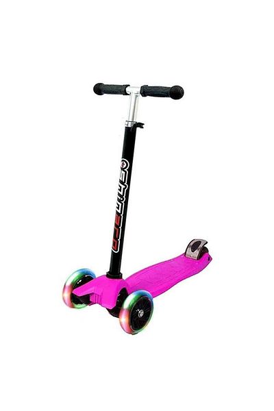 GÜVEN Shinaro New Generation - Non-Slip Maxi Scooter with Lighted Wheels, Large Size Fuchsia