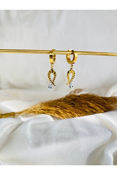 Bel tempo Fashion الذهب الصلب الزركون حجر الأفعى الأقراط