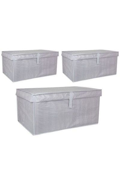 Milenay 3 Pieces - Multi-Purpose with Lid Laundry-Storage-Organization Etc Storage, Box 60x40x30 - Mega Box - Gray