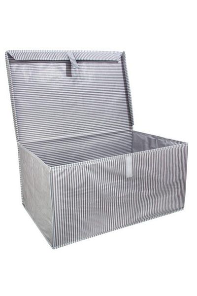 Milenay 4 Pieces - Multi-Purpose with Lid Laundry-Storage-Organization Etc Storage, Box 60x40x30 - Mega Box - Gray
