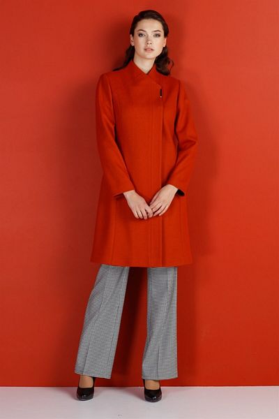 Esswaap Snap Button Collarless Coat Orange