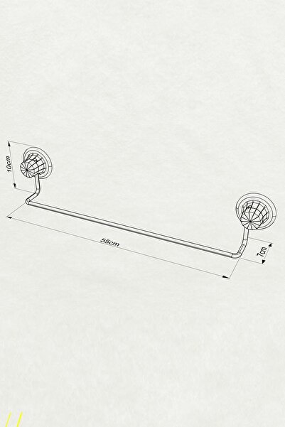 Teknotel White Long Towel Holder Drill - Vacuum, No Punching Screws! Dm260