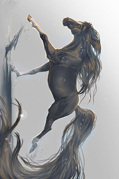 Resmiro Dijital Çizimli At Dijital Baskılı Halı Mrc1813