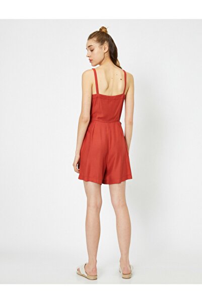 Koton Women's Strappy Pocket Detailed Jumpsuit