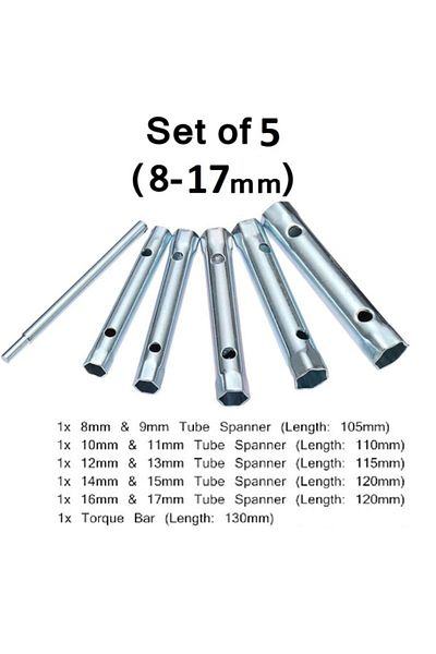 Depolife Pipe Socket Wrench Set Sleeve Type T Handle Spark Plug Wrench Set 5 Piece Pipe Socket Set 8mm-17mm
