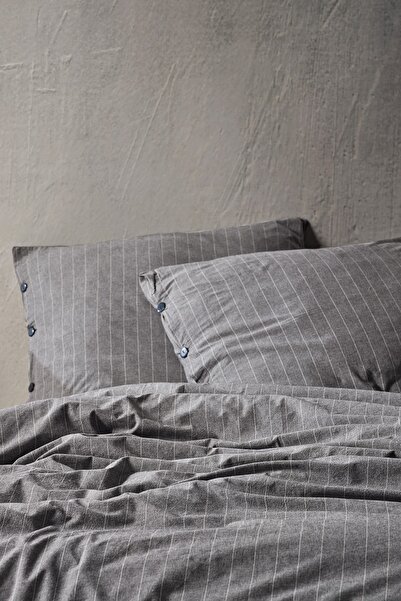 Berolige طقم غطاء لحاف مخطط مصنوع من القطن بنسبة 100% ومصبوغ بخيوط مزدوجة مغس...