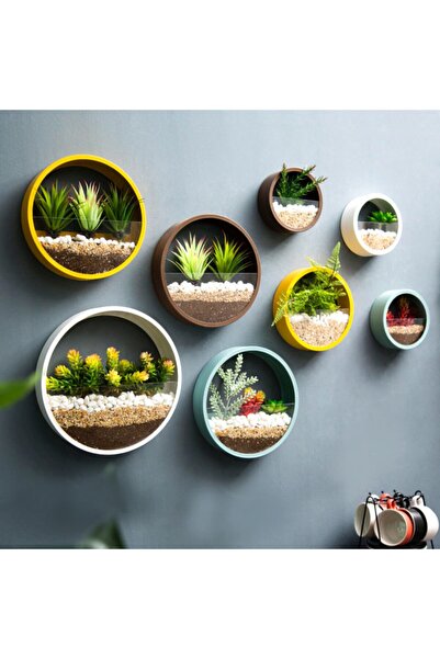 EfinDekor Dekoratif Duvar Saksısı Oval Gri 10cm