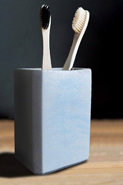 Ghogol Home Βάση οδοντόβουρτσας από σκυρόδεμα σειράς Arcadia - Παστέλ Μπλε