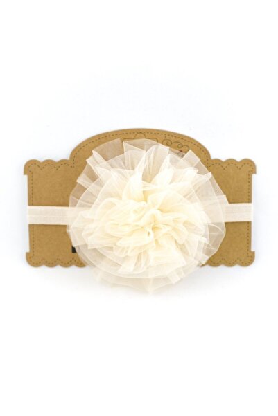 PixyLove Krem Kız Çocuk Bandana Puffy