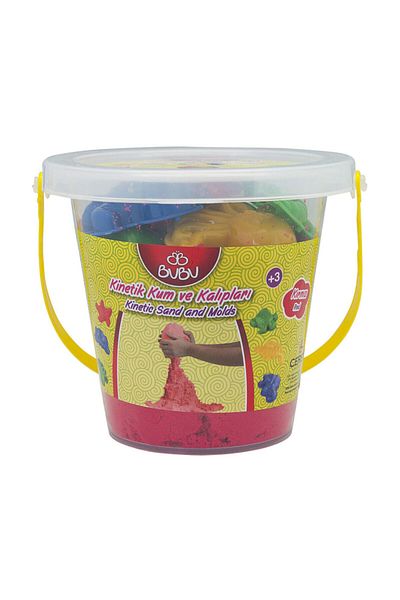 Bubu Kinetic Red Sand And Molds Bucket 1000 gr
