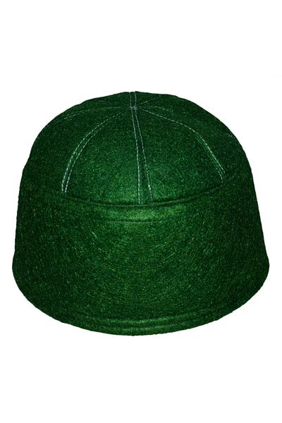 şahinbak Green Felt Skullcap, Felt Skullcap, Skullcap, Molded Skullcap T034