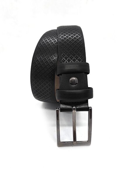 ZEKTON حزام جلد صناعي أسود للرجال