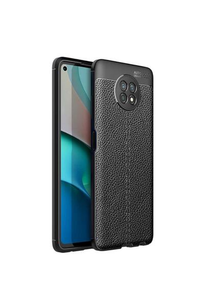 Coverzone حافظة هاتف Mi 10t Lite مصنوعة من جلد السيليكون باللون الأسود