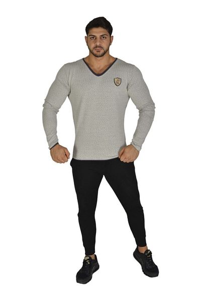 Big Sam Ecru Slim Fit Sweatshirt 4649