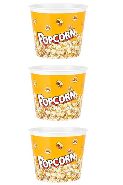 Lira 3 Pieces Corn Chips Bucket Colorful Plastic Popcorn Bowl