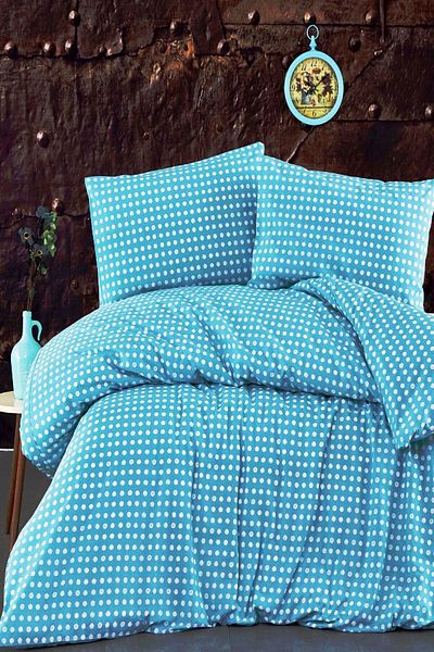 MAJESTE Diplomatic Home Gold Ranforce Duvet Cover Set Batik Series Polka Dot Pattern-1324 Mint