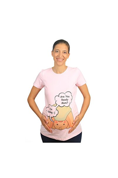 Mummy's Baby Μπλουζάκι εγκυμοσύνης Are You Ready Ροζ