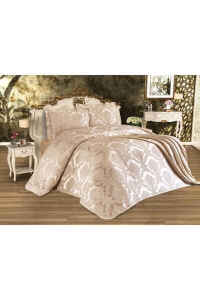 bursa çeyiz Şönil Çeyizlik Yatak Örtüsü Cappuchino