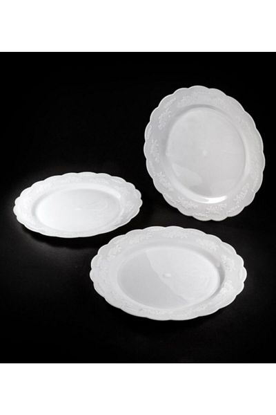 Kristal طبق بلاستيك - 18.5 سم 6 قطع (عبوة واحدة) أبيض