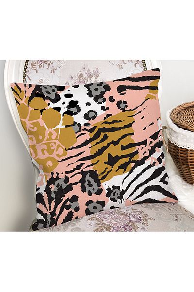 Realhomes Exotic Zebra Patterned Digital Printed Throw Pillow Cover