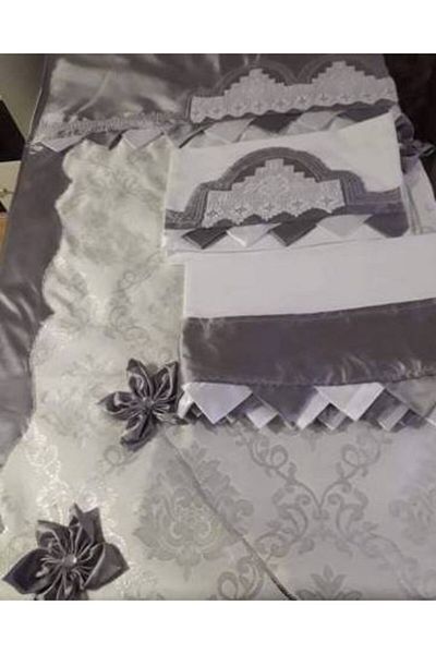 Neva Handcrafted Lace Pique Set - Silver Gray