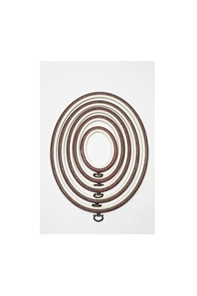 Genel Markalar Nurge Oval Pano Kasnak Set Ahşap Görünüm Yüksek Kalite - 5'li