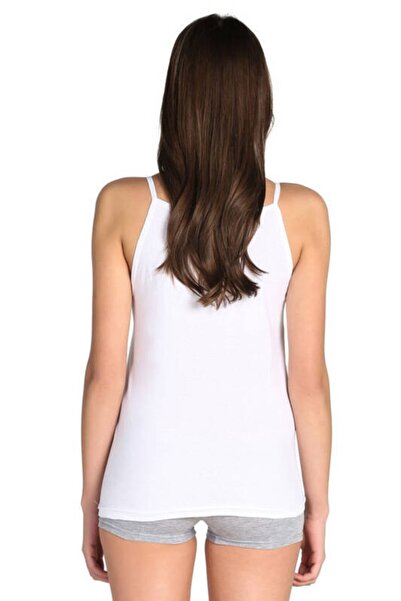 Tutku Kadın Beyaz Büyük Beden Ribana Ip Askılı Güpürlü Atlet 6'lı Ekonomik Paket 0139