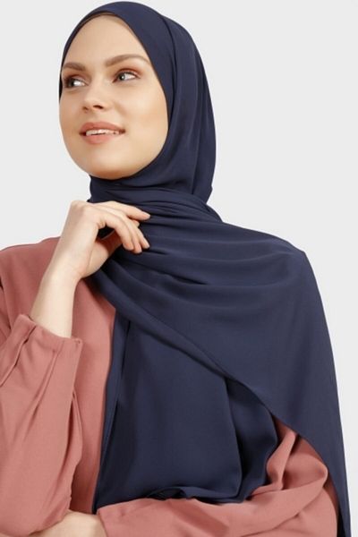 Differenza Κρεπ σιφόν σάλι Navy Blue