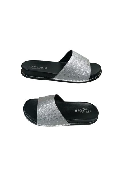 Pienn P958-010 Women's Narrow Fit Daily Silver Slippers