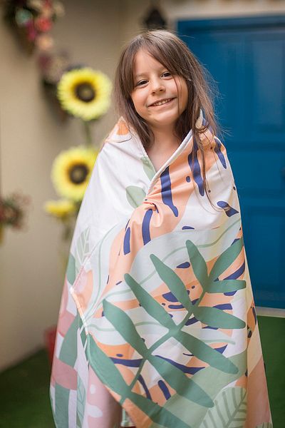 Kirazkids 100% Cotton Animal World Patterned 75x150cm Double Layer Beach Towel