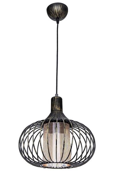 polataydinlatma Menekşe Tekli Sarkıt Patinalı Optik Camlı Siyah