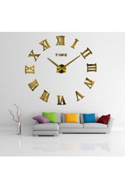 Otantik Modern Nesil Dıy 3d Dekoratif Büyük Boy Sticker Duvar Saati