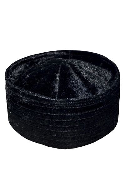 şahinbak Velvet Black Skullcap, Skullcap, Black Skullcap, Molded Skullcap, T030