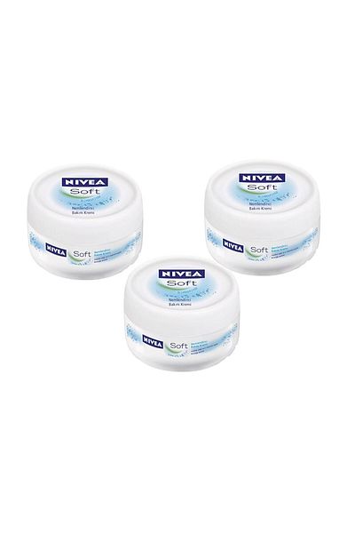 NIVEA Soft Moisturizing Cream for Face and Body Care - 200ml x3 Pieces