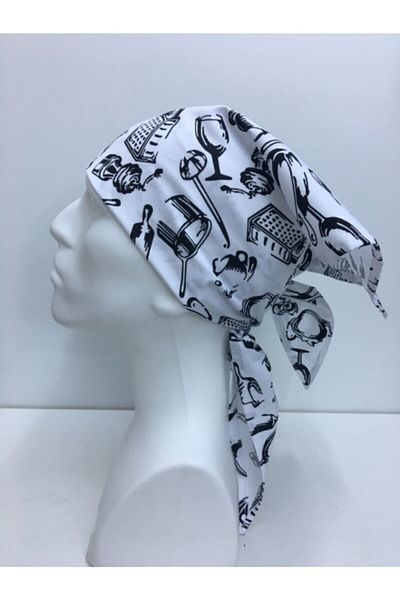 ADALILAR İŞ ELBİSELERİ Cook Cap Hat Bandana (μοτίβο κουζίνας)