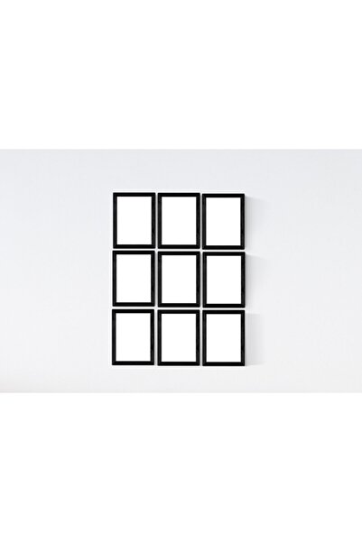 YED Frame 15x21cm Fotoğraflar Için Çerçeve Seti - 9lü - Siyah