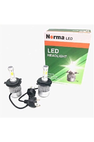 NORMA 24v-12v H4 Xenon Led Beyaz Far Ampul Seti 6000k 8000 Lumen Cob Led