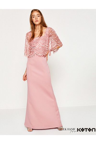 Koton Abendkleid & Abschlusskleid - Rosa - Meerjungfrau-Linie