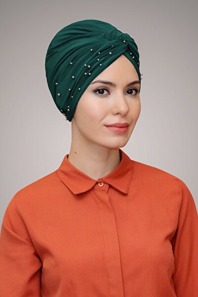 HÜRREMBONE SARAYDAN GELEN GÜZELLİK Emerald Practic Wrap Hijab Bone Sandy Fabr...