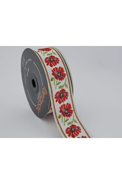 FANTASTIC KURDELE شريط منسوج بنمط زهرة