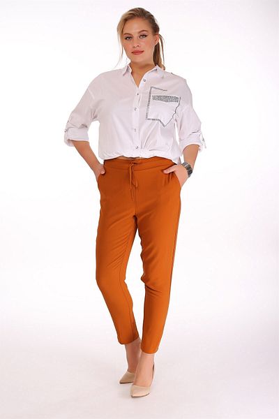 SERTUĞ Elastic Waist Trousers Tile