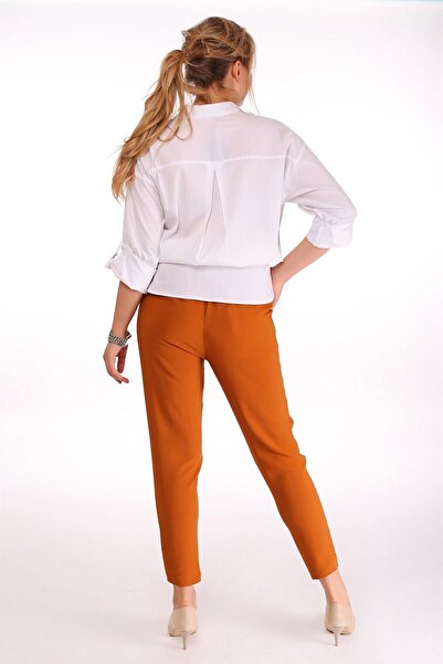 SERTUĞ Elastic Waist Trousers Tile