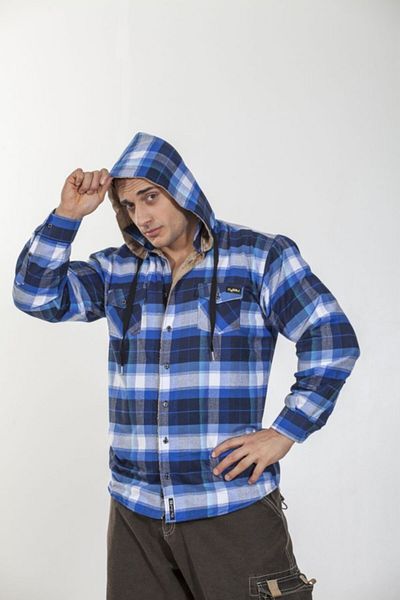 Big Sam Blue Plaid Lumberjack Shirt with Fur Inside 5036