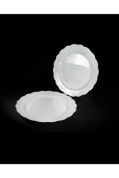 Kristal طبق بلاستيك Ps 26 سم - 6 قطع (1 عبوة) أبيض
