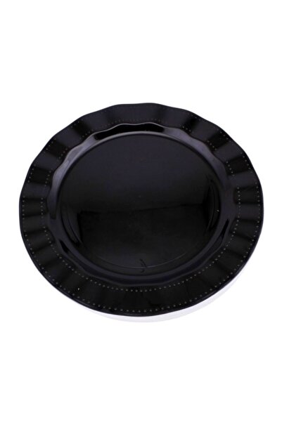 Kristal Plastic Plate Hard Luxury 22cm (6 Pieces) Color Black