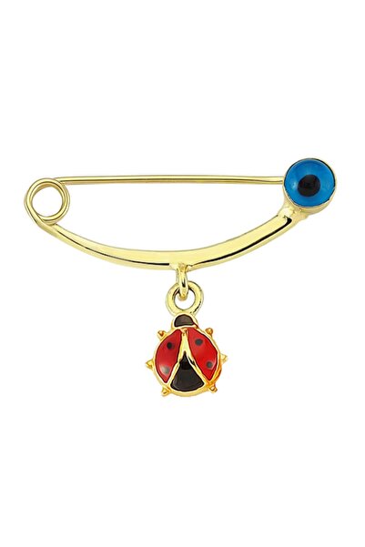 Lilarote Pırlanta Altın Nazar Boncuklu Uğur Böcekli Bebek Iğnesi