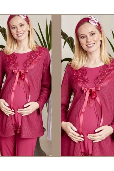 Mecit 5006 Maternity Pajamas Dressing Gown Set of 3