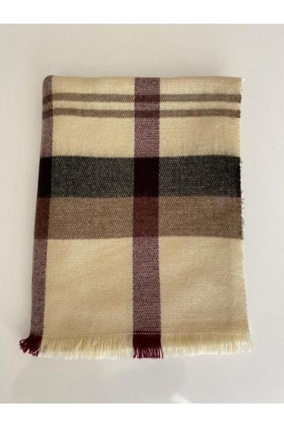 Makro Optik Cream Striped Thick Scarf