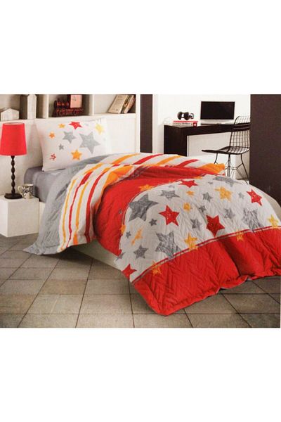 Kristal 4 Four Seasons Quilted Duvet Cover Set Fan Supporter Single Passion Yellow - Red